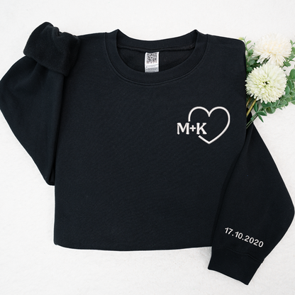 Personalised Embroidered Couples Gift, Couple Matching Personalised Sweatshirt TH
