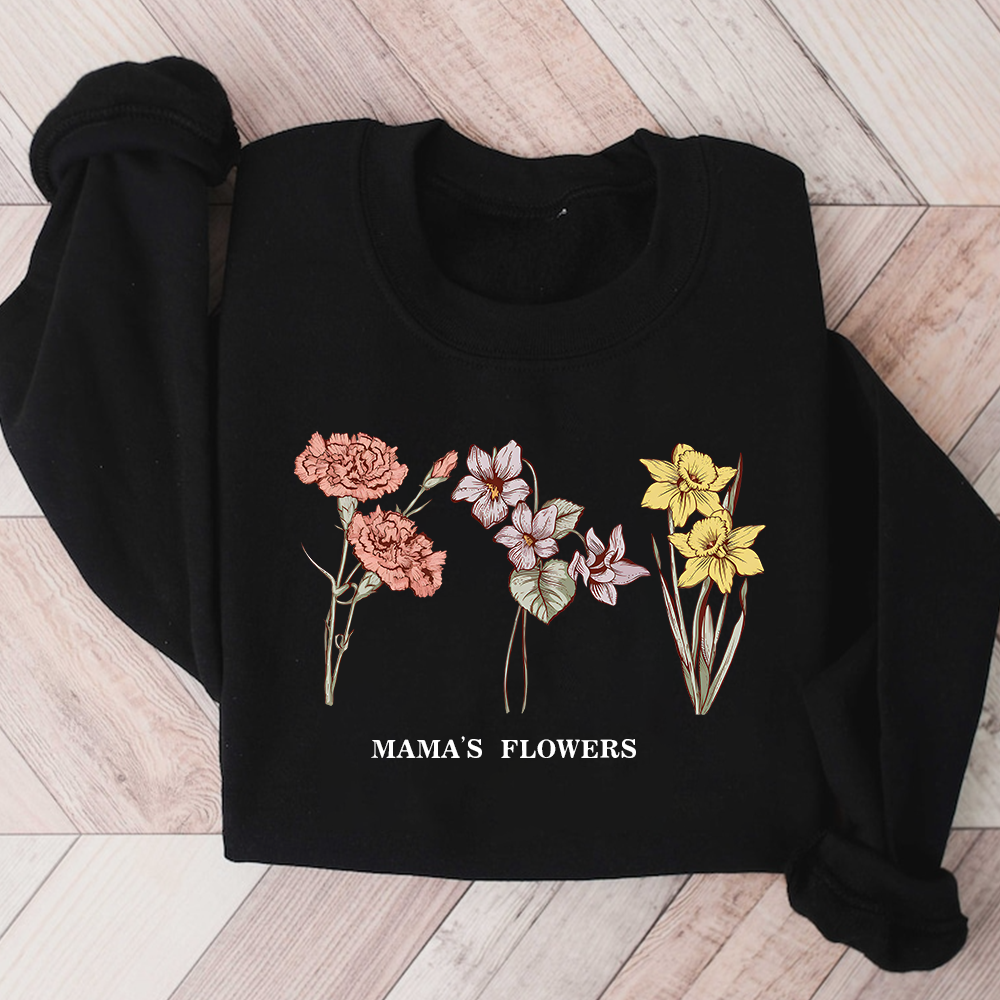 Custom Birth Month Sweatshirt Birth Flower Sweater, Birth Flower Shirt, Grandma's Garden, Personalized Sweatshirt