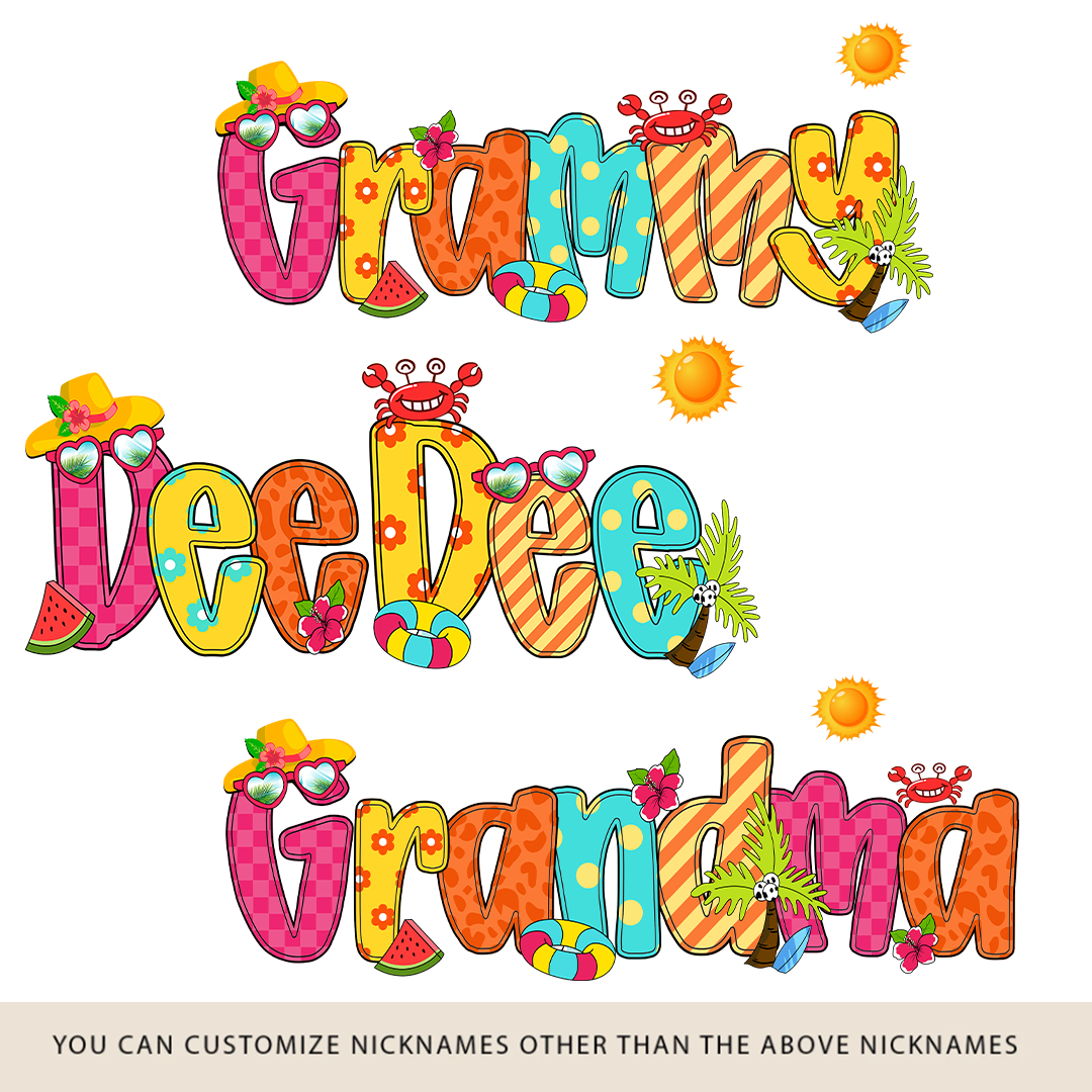 Summer Beach Gigi And Grandkids Personalized Shirt