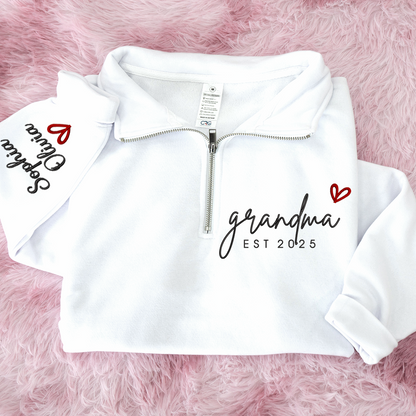 Personalized Hand Embroidered Grandma Sweater, Gift for Grandma and Kids