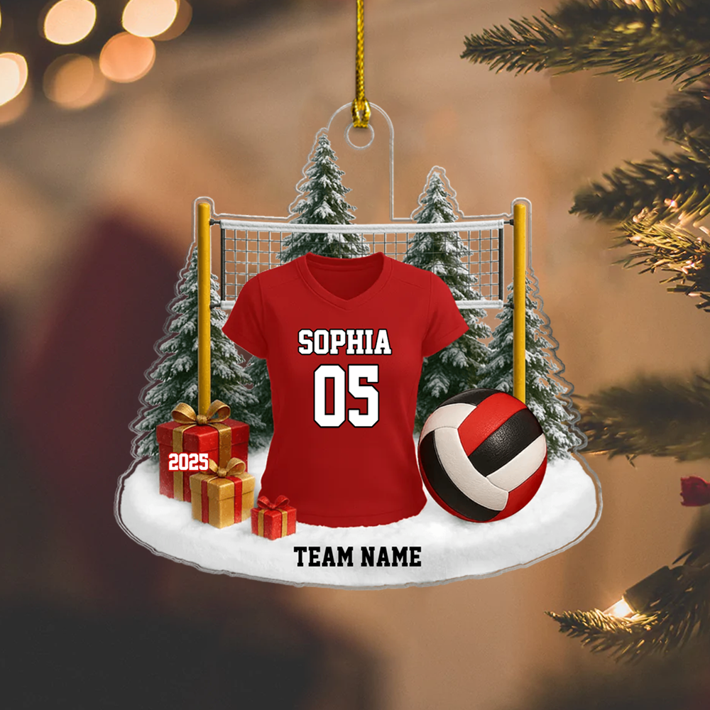 Personalized Volleyball Jersey Ornament – Custom Name, Number & Team Christmas Decor for Players Ornament