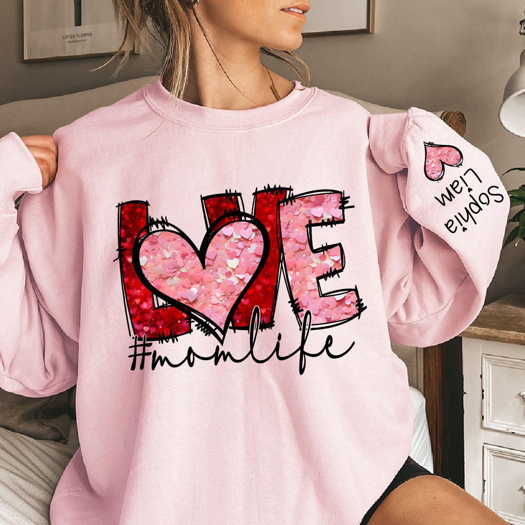Valentine Watercolor Heart Gift For Grandma And Kids LTP01  Sweatshirt