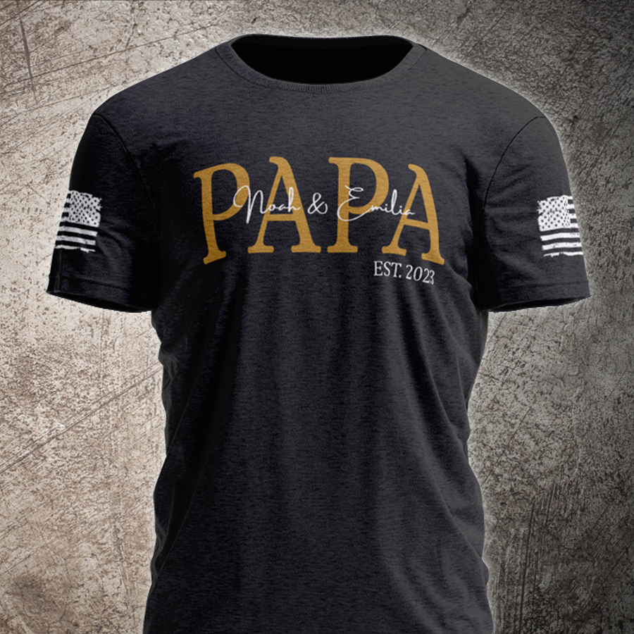 Custom Papa Est With Grandkids Father's Day TH