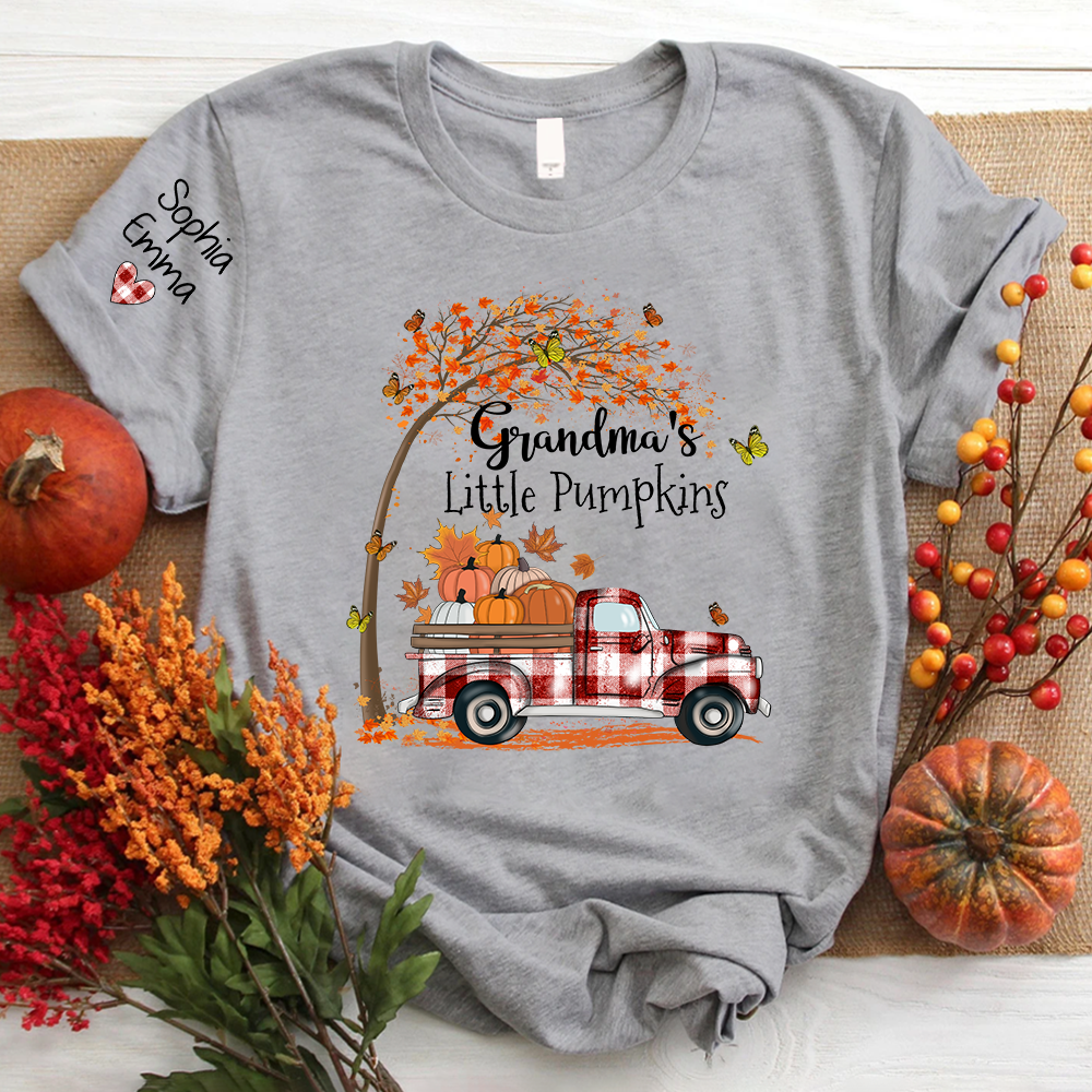 Grandma's Little Pumpkins And Kids Autumn T-Shirt