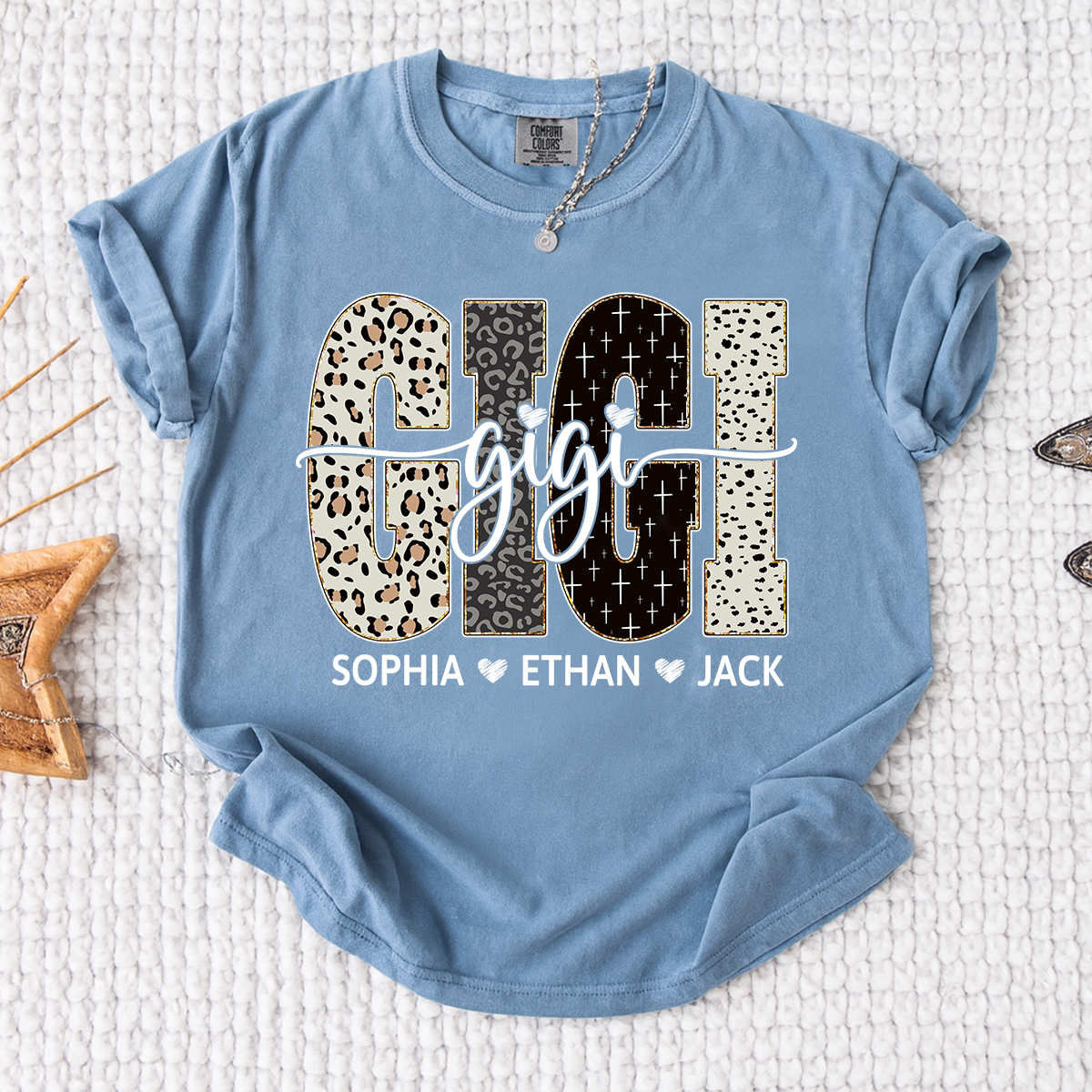 Comfort Colors® Bible Style Design, Custom Gift For Gigi And Her Grandchildren