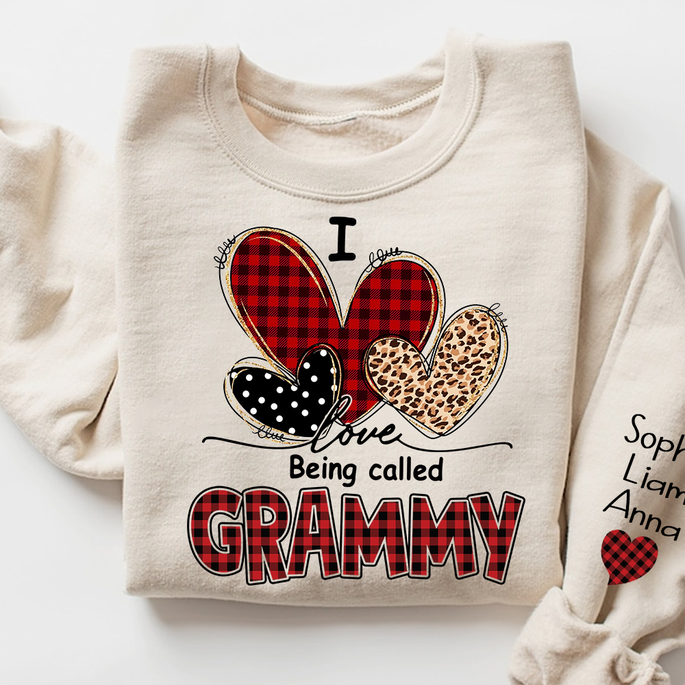 I Love Being Called Grammy Sweatshirt, Personalized Grandma Shirt with Kids Names