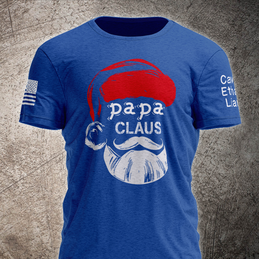 Papa Claus Christmas Shirt, Custom Papa With Kids, Grandpa Gift TH T-Shirt