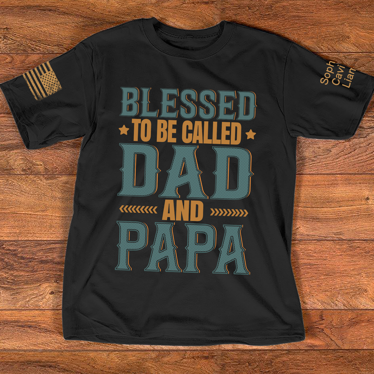 Blesses To Be Called Dad And Papa And Kids Flag American