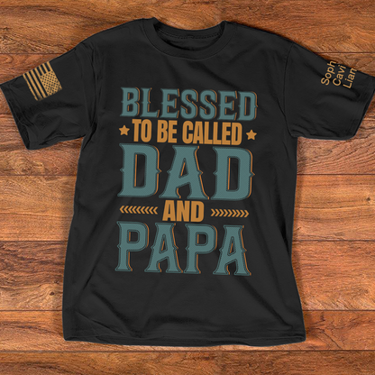 Blesses To Be Called Dad And Papa And Kids Flag American