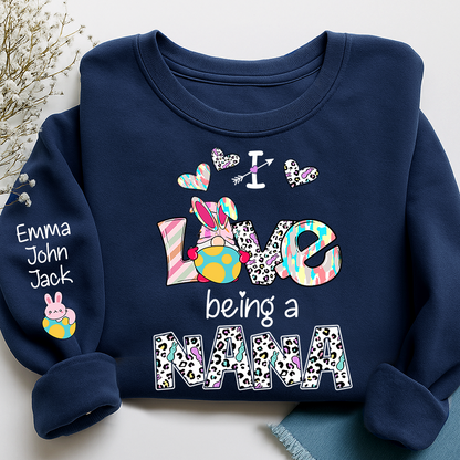 I Love Being a Nana Crewneck Sweatshirt, Sweet Family Love Graphic