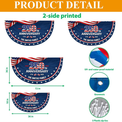 Custom Patriotic Semiquincentennial Porch Bunting Flag Decor, Fourth of July Banner