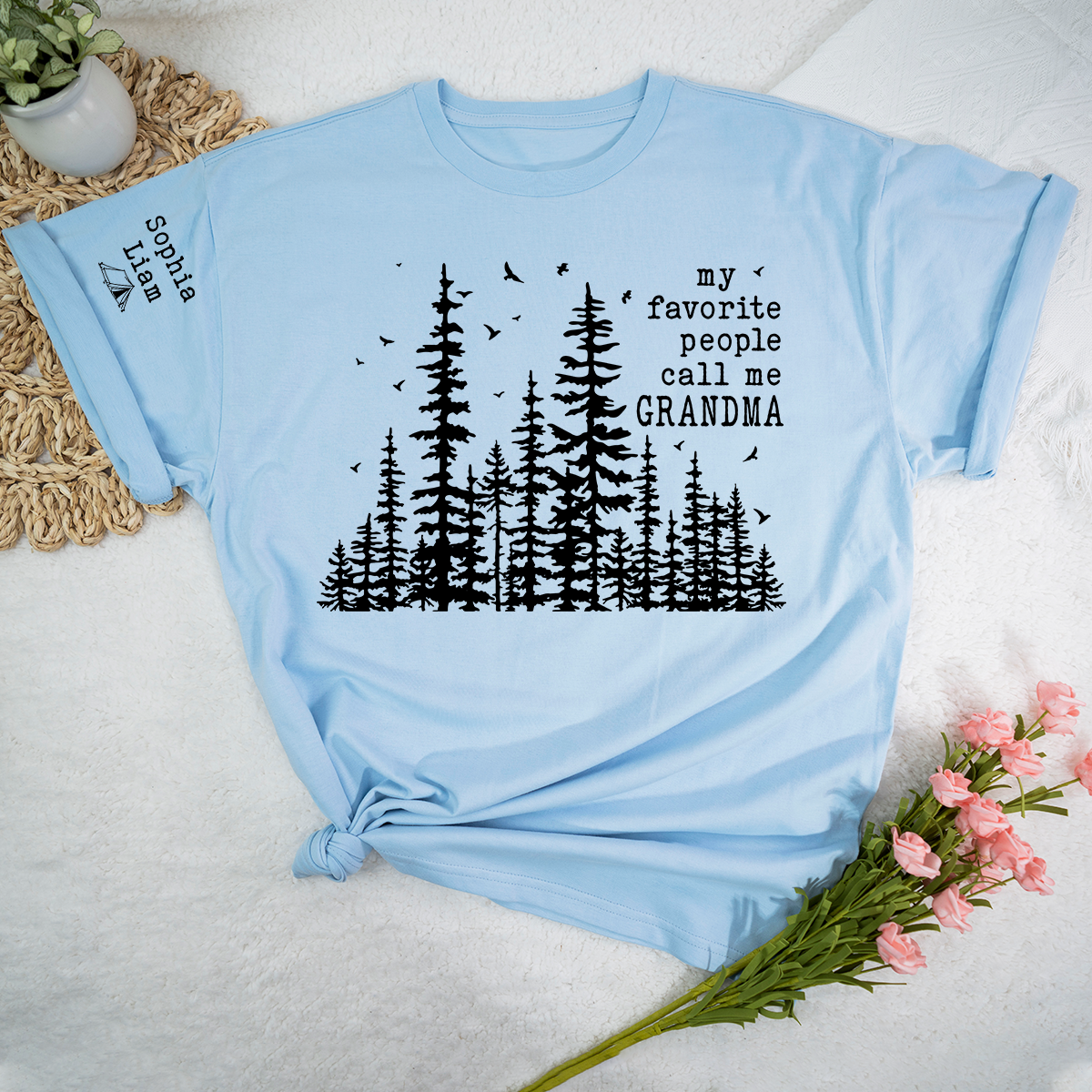 Personalized Grandma Forest Shirt, My Favorite People Call Me Grandma T-Shirt, Nature Trees Wildlife Grandma Gift