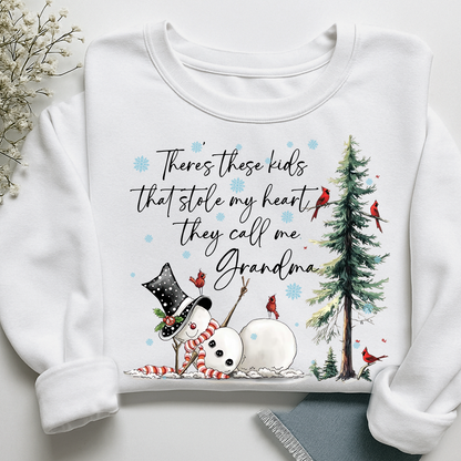 They Call Me Grandma, They Stole My Heart Sweatshirt – Personalized Gift for Grandmother, Cute Holiday Outfit for Christmas