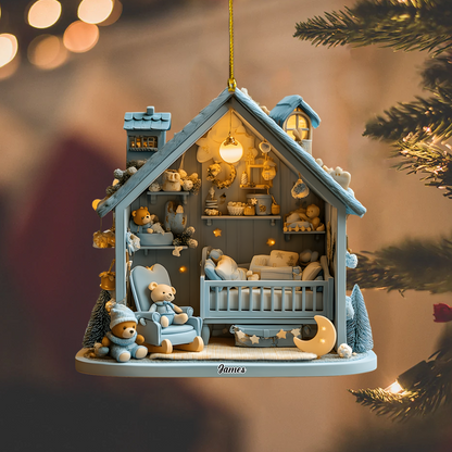 Personalized Baby Nursery Ornament – Custom Name Newborn Room Christmas Tree Decoration 2025 Ornament
