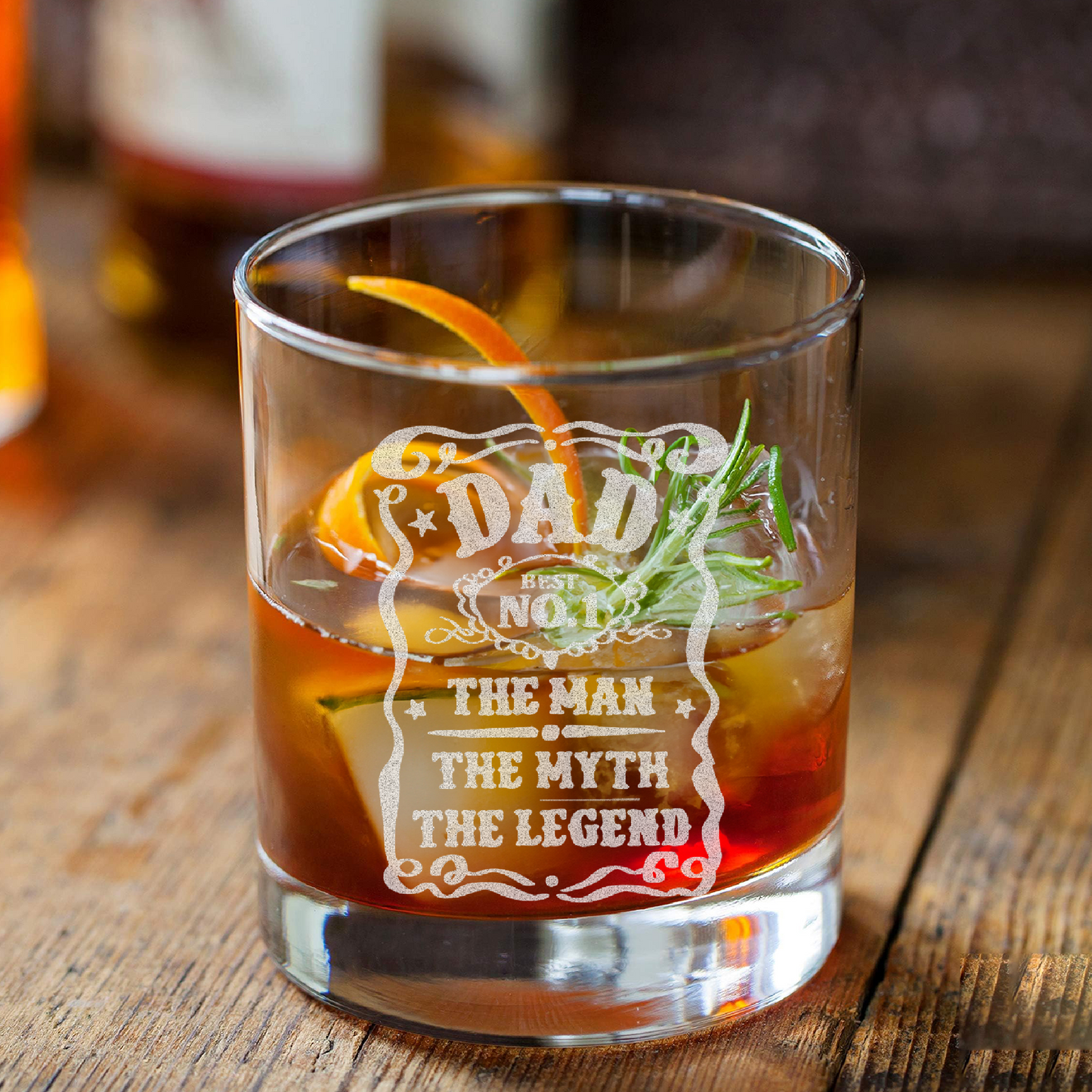 Dad Best No 1 - Daddy And Kids Whiskey Glass