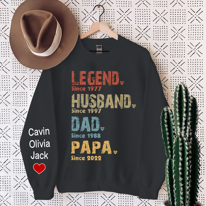 Personalized Legend Husband Dad Papa, Gift For Grandpa Sweatshirt