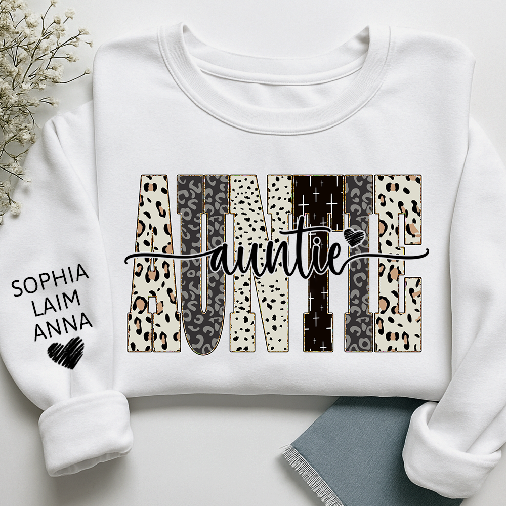 Custom Bible Style Auntie Sweatshirt – Personalized Gift for Mom, Mama, or Grandma with Grandkids’ Names