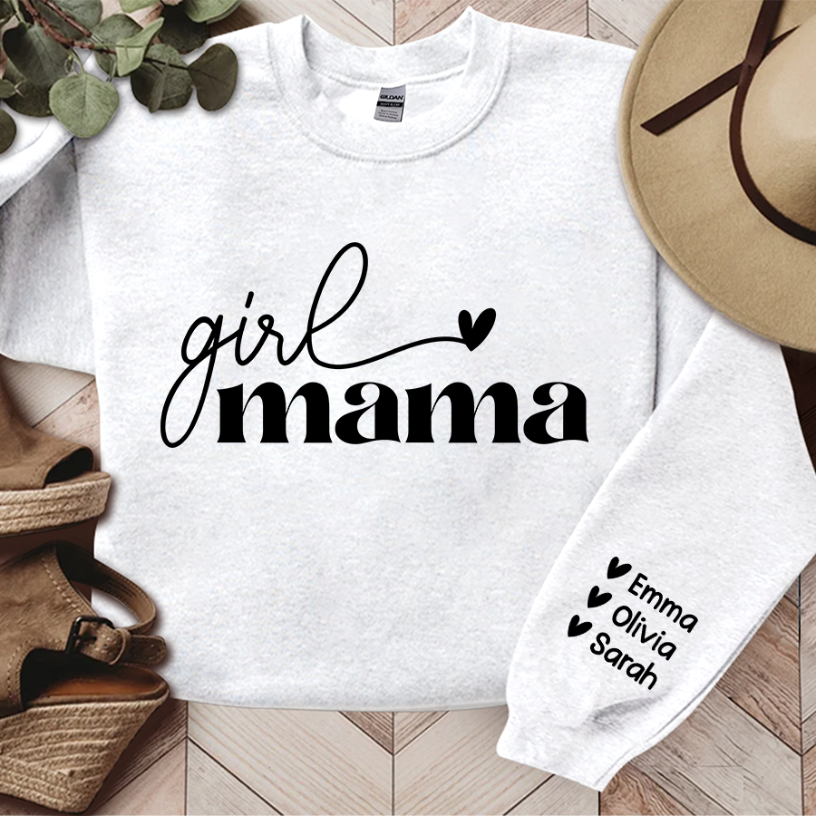 Custom Girl Mama And Kids TH Sweatshirt