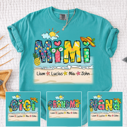 Comfort Colors® Cute Vacation Mimi Shirt with Pineapple and Sunglasses Design for Family