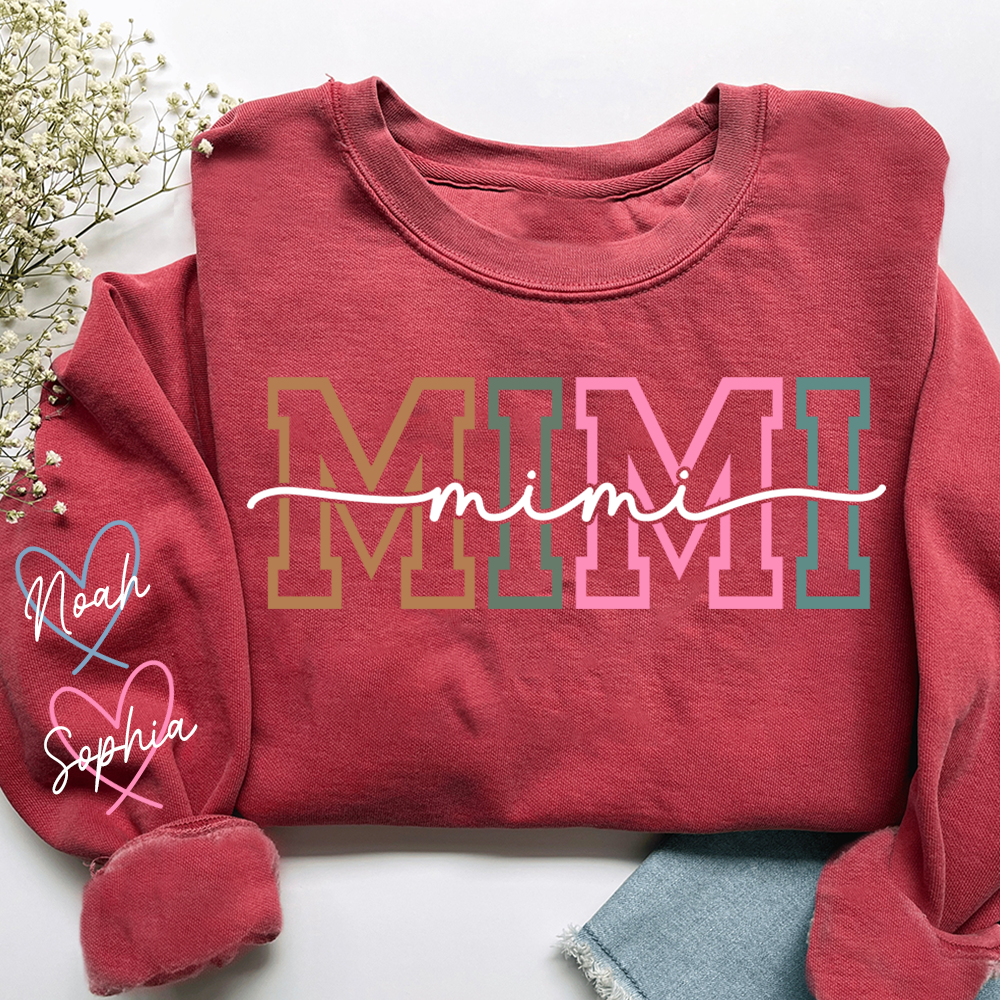 Personalized Grandma Name Sweatshirt, Gift for Grandma And Kids