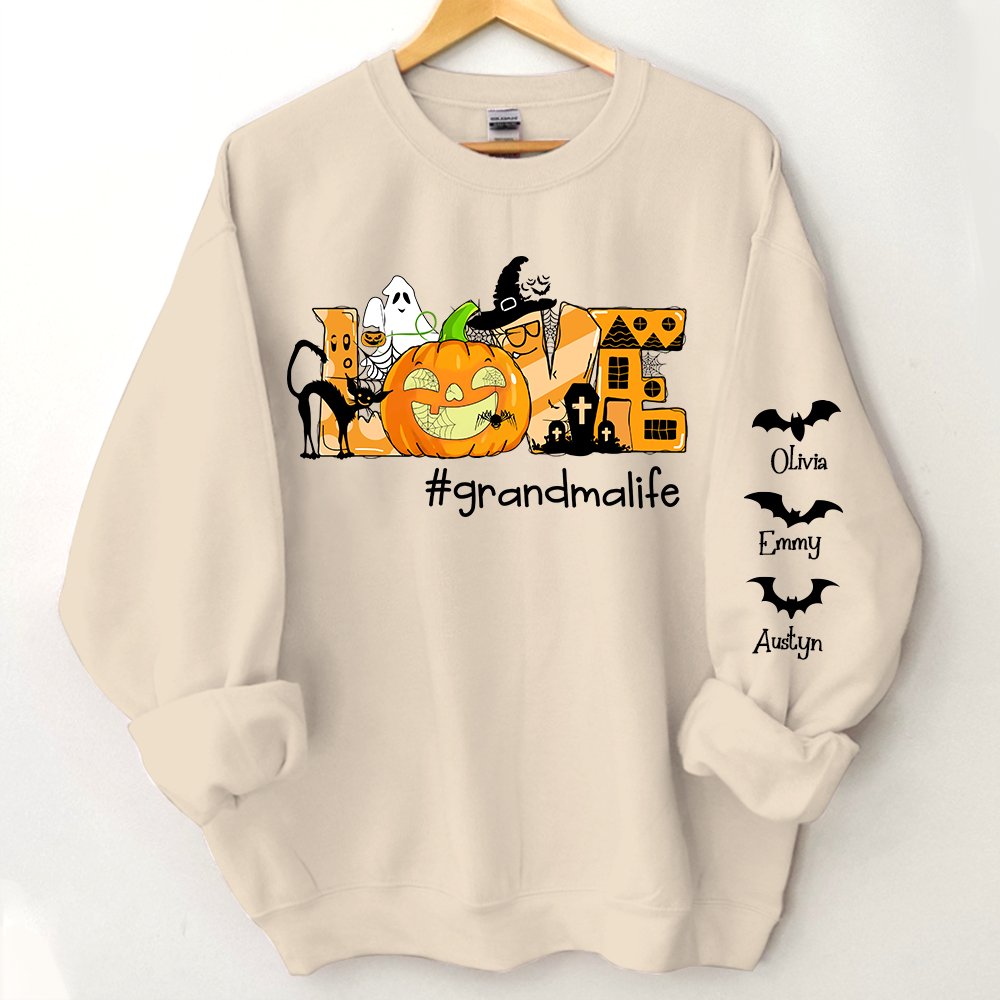 Love Grandma Life Halloween, Love Pumpkin Halloween Sweatshirt TH