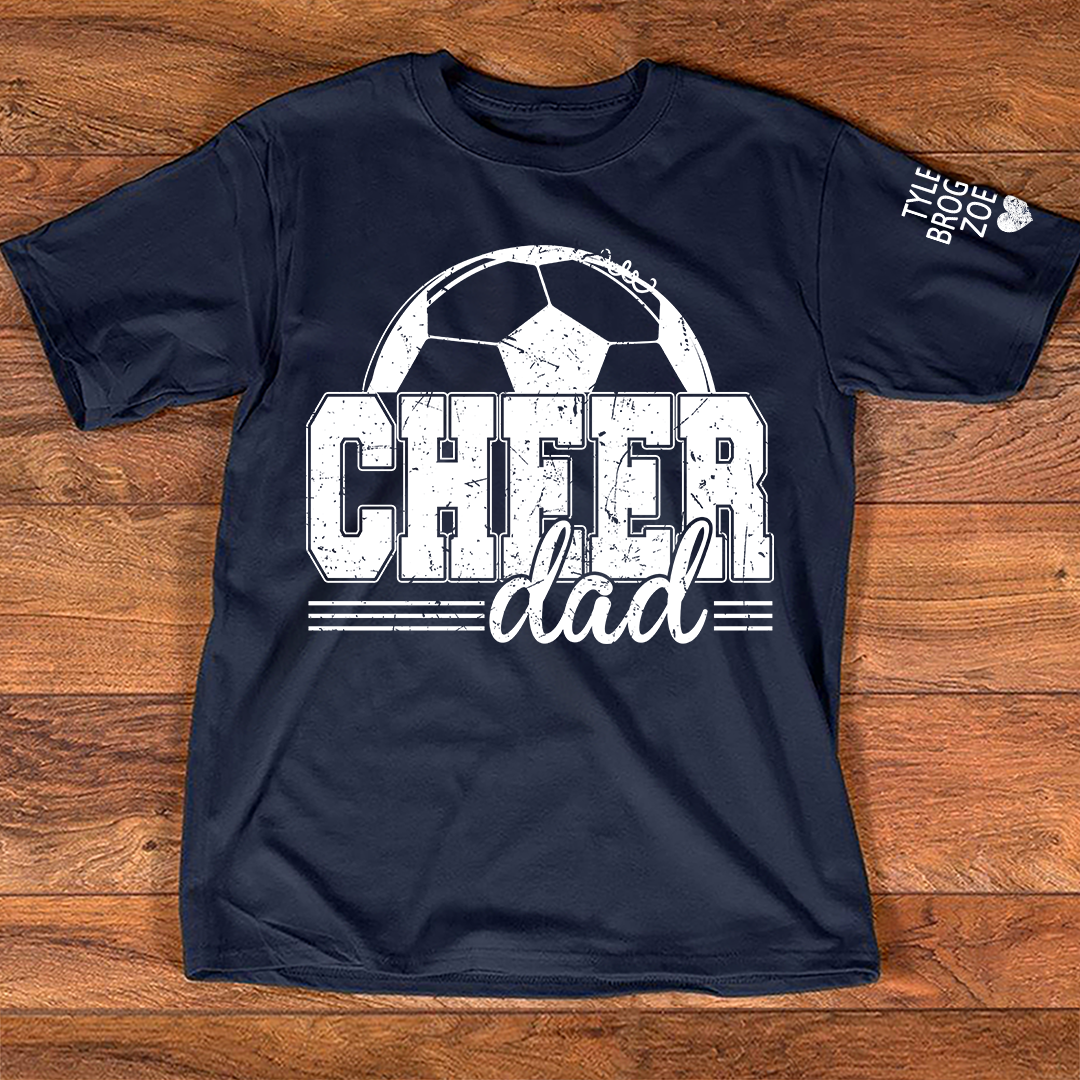 Dad's Cheer T-shirt, personalized Cheering Shirt With Kids' Names, A Meaningful Gift For Your Loved Ones