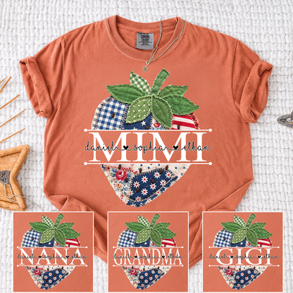 Comfort Colors® Personalized Mimi 4th of July Shirt, Cute Patriotic Grandma Strawberry Tee