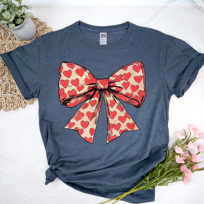 Valentine's day Heart Coquette Bow T-Shirt
