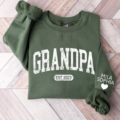 Personalize Grandpa Papa Dad Gift Custom Name Kids CTH01 Sweatshirt