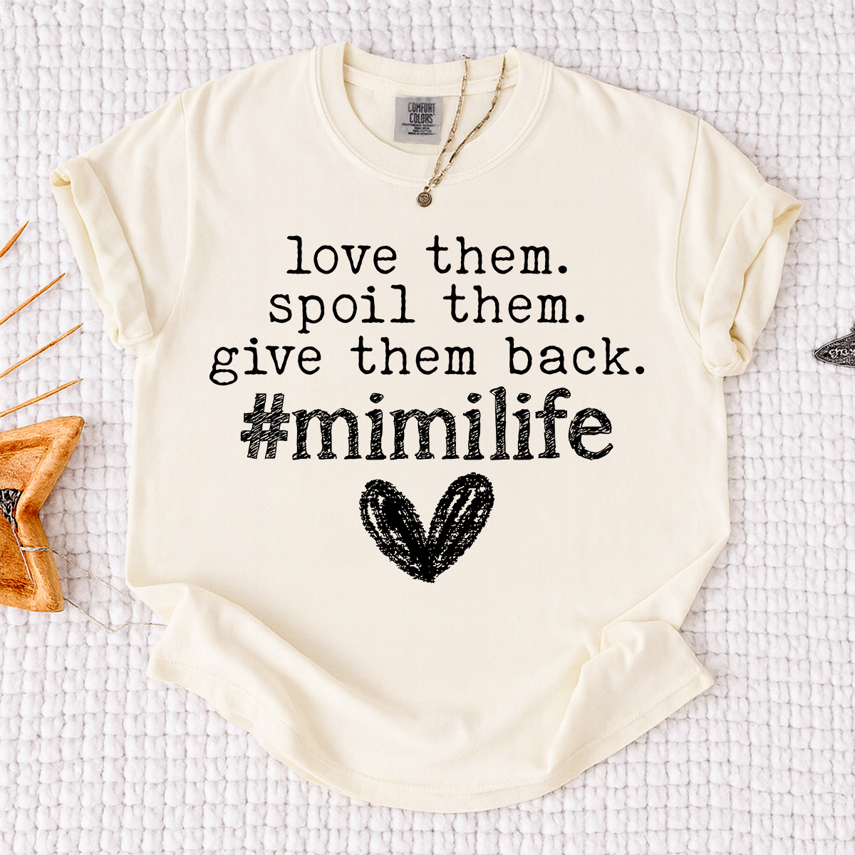 Comfort Colors Mimi Life T Shirt Funny Grandma Shirt Love Them Spoil Them Give Them Back, Gift for Mimi Nana Grandma Mothers Day