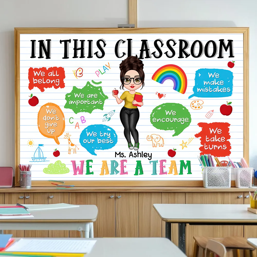 Adorable Teacher Personalized Poster, Custom Teacher Gift, Teacher Appreciation Decor, Back To School Classroom Decoration Poster