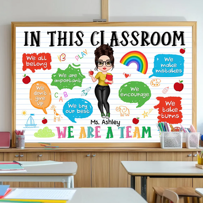 Adorable Teacher Personalized Poster, Custom Teacher Gift, Teacher Appreciation Decor, Back To School Classroom Decoration Poster