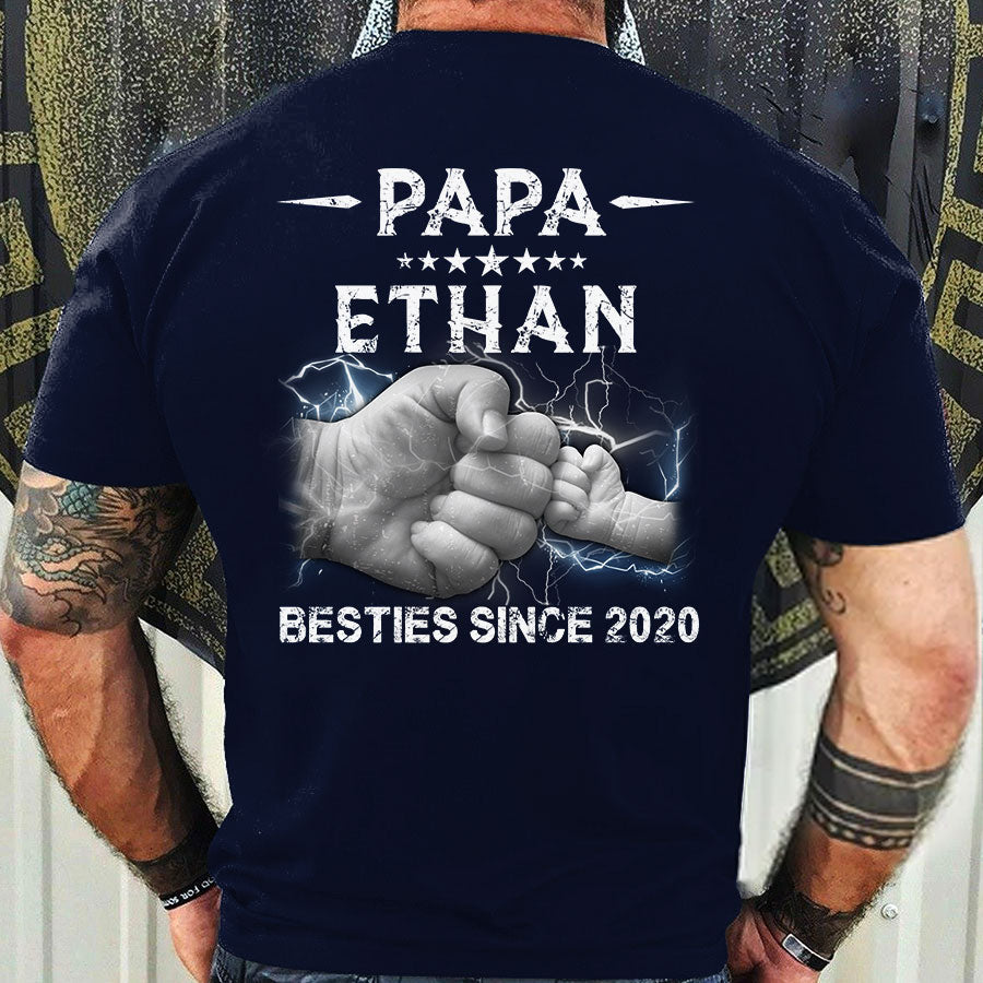 Personalized Papa Grandkids Besties Father's Day Backside