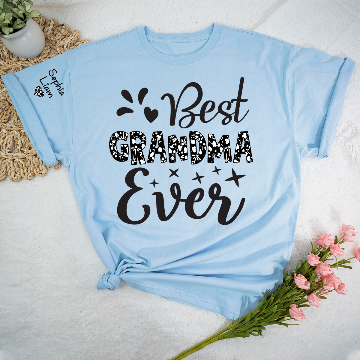 Custom Best Grandma Ever Shirt, Perfect Gift for Grandmothers with Family Names