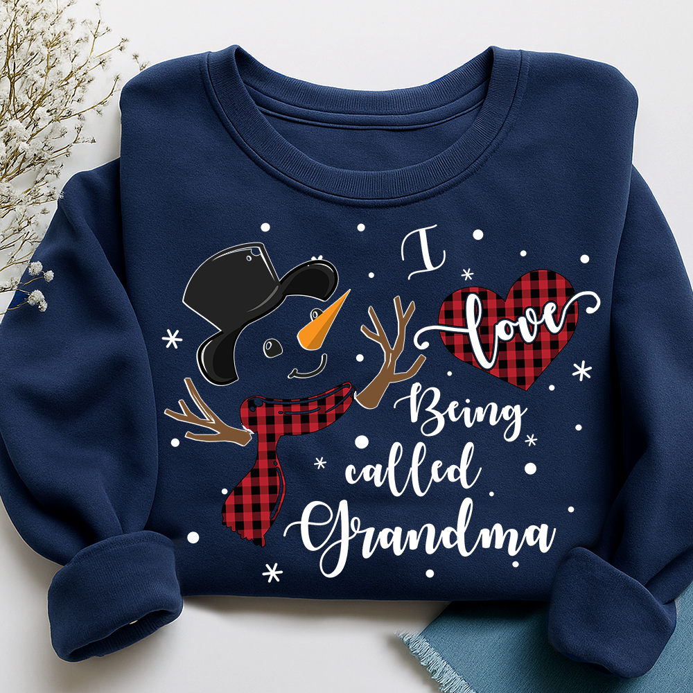I Love Being Called Grandma Shirt, Cozy Holiday Sweatshirt for Gift Grandma And Kids