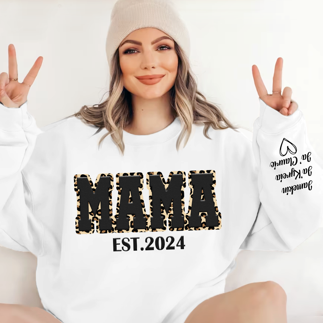 Custom Mama And Kids Puff Print Design LTP01
