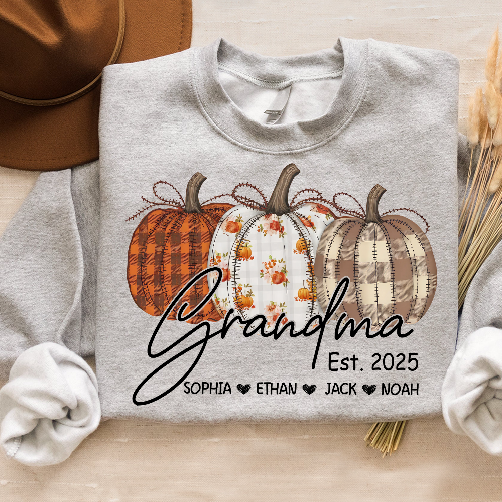 Fall Pumpkin Design, Customized Gifts for Grandma and Grandchild
