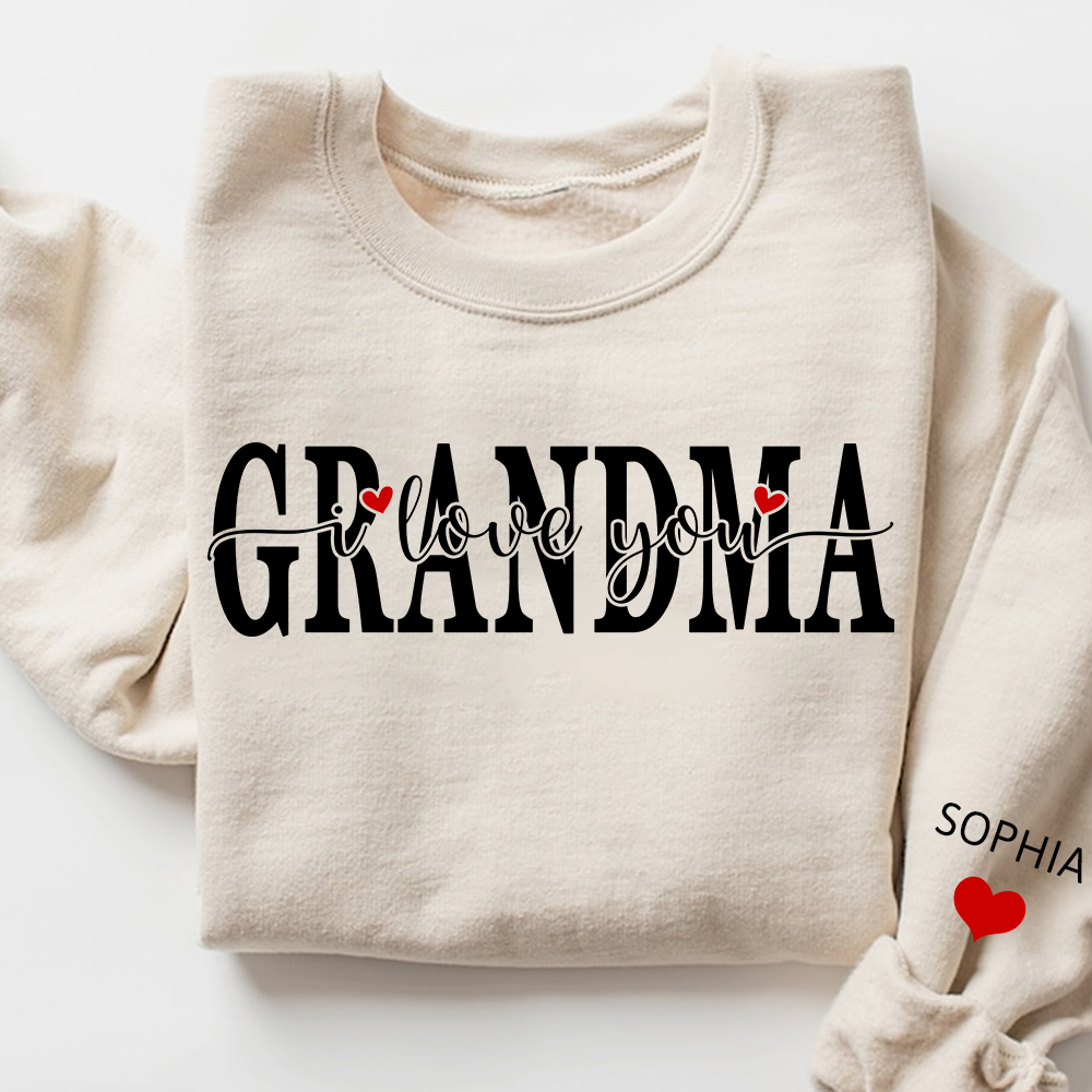Personalized Family Sweatshirt for Grandma, Loved Beyond Measure Design, Custom Names Crewneck