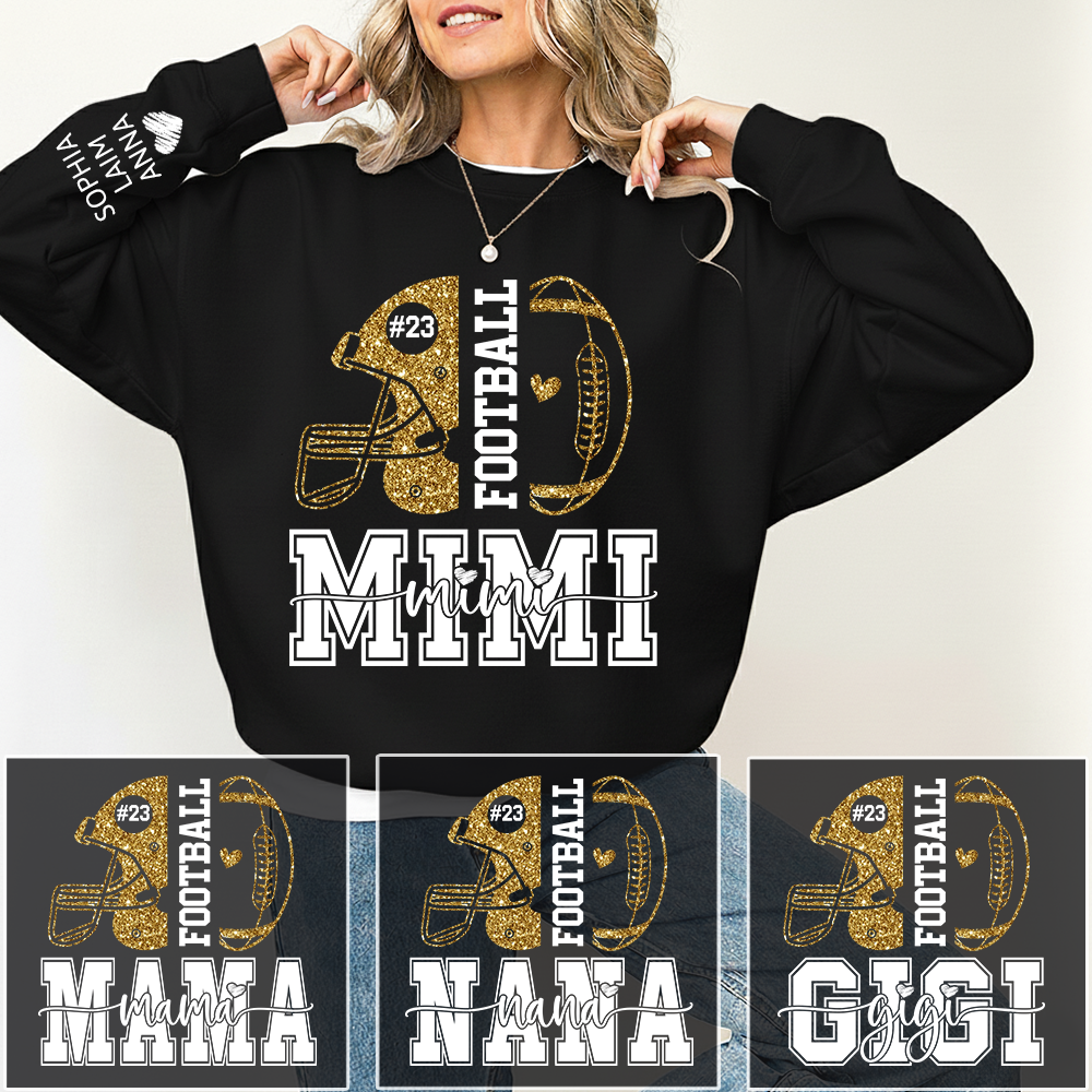 Personalized Football Grandma Sweater, Custom Gift for Grandma and Kids