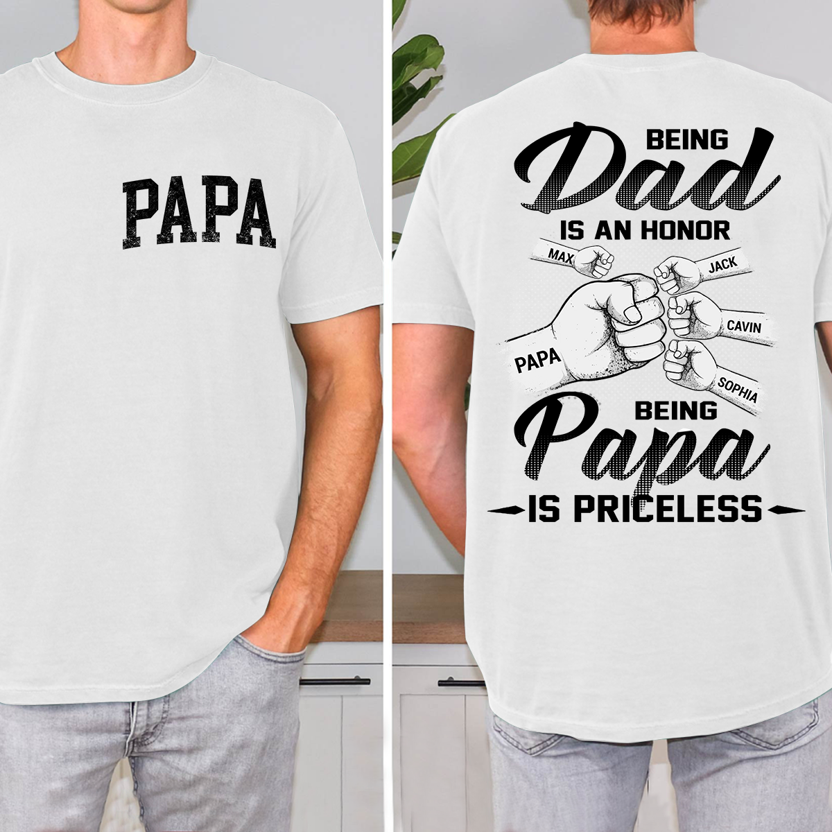 Personalized Being A Dad Is An Honor Being A Papa Is Priceless, Father's Day Shirt