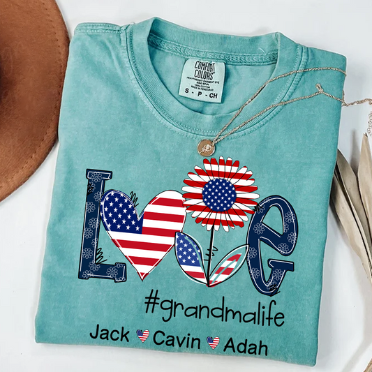 Comfort Colors® Love Grandma Life Usa, Custom Mom, Grandma With Grandkids, Gift for Grandma