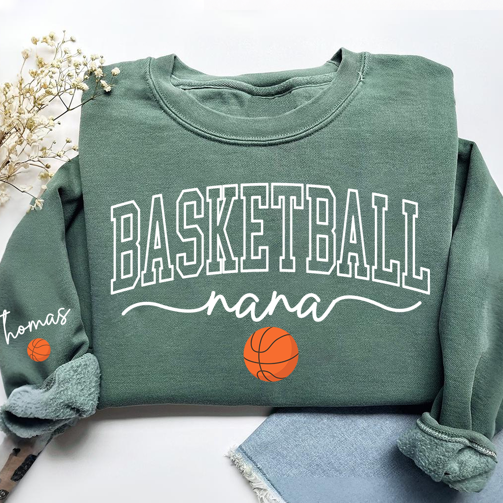 Personalized Sports Mimi Sweatshirt With Grandkids Names, Custom Athletics Grandma Pullover