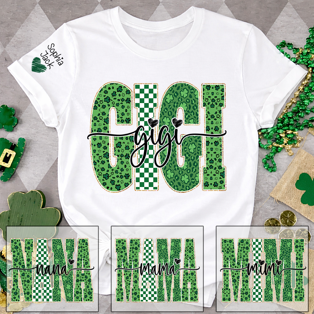 Patrick's Day Gigi Leopard Clover, St. Patrick's Day Gift For Grandma And Grandchildren