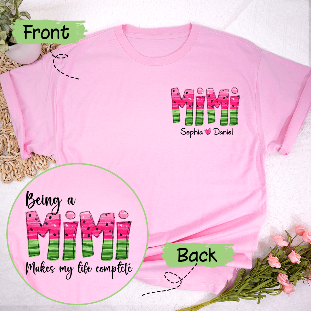 Being A Mimi Makes My Life Complete Summer Watermelon With Kids TH T-Shirt