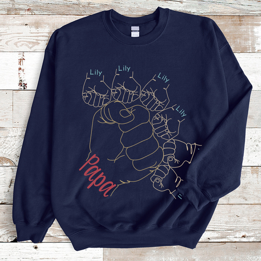 Hands Papa Grandkids Vintage Sweatshirt