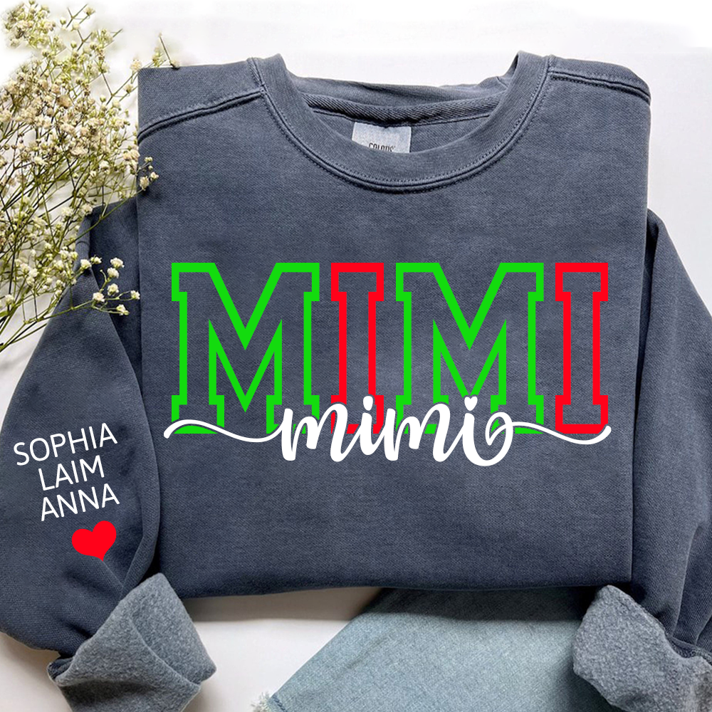Personalized Merry Christmas Mimi Sweatshirt, Gift for Grandma and Kids