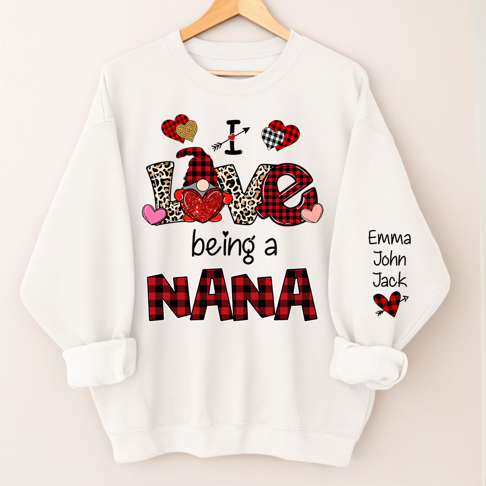 I Love Being A Nana Sweatshirt – Personalized Nana Shirt With Grandkids Names