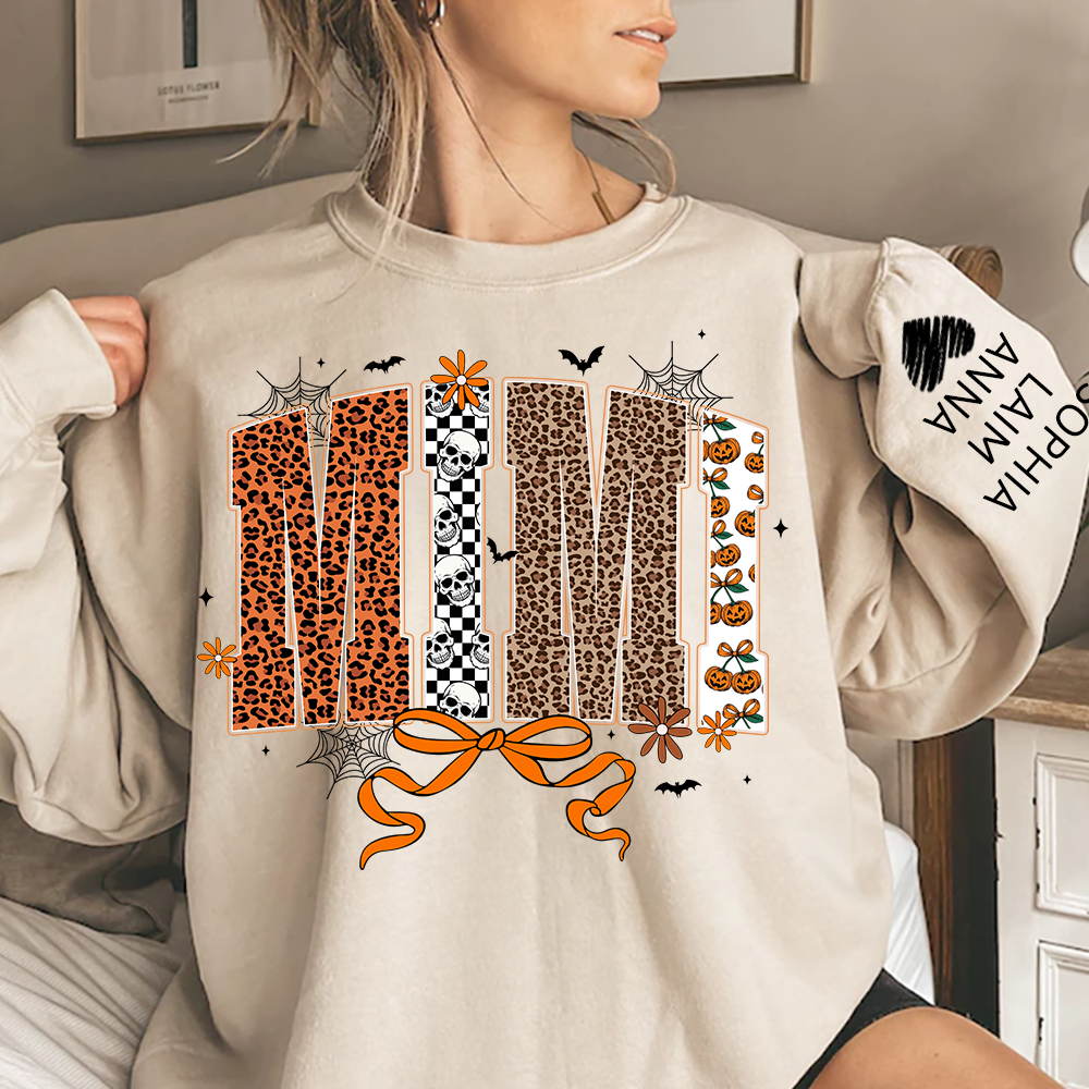 Personalized Coquette Halloween Mimi, Gift for Grandma with Leopard And Custom Name