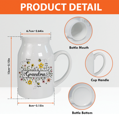 Personalized Grandma Flower Bee And Grandkids Flower Vase CL01