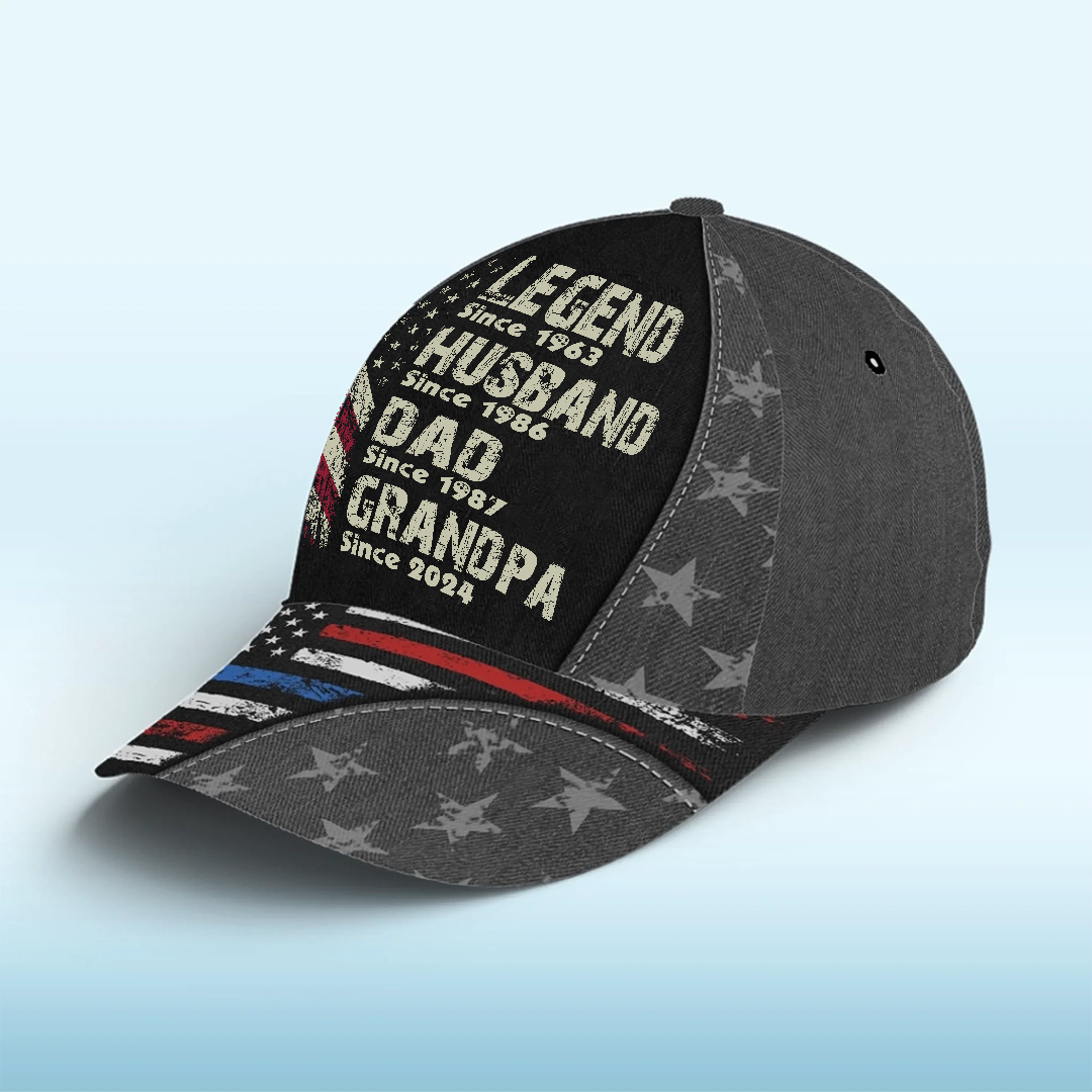 Personalized Legend Husband Dad Papa Since Father's Day 3D Cap